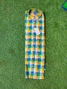 Colorful Plaid Button-Down Shirt