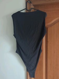 Zara Polyamide Square Neck Black Bodysuit MRP 1500