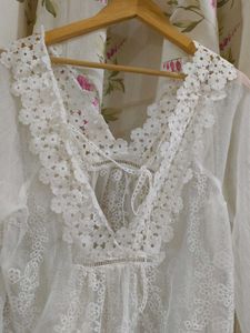 White Embroidered Top