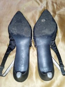 Black Pointed Slingback Heels