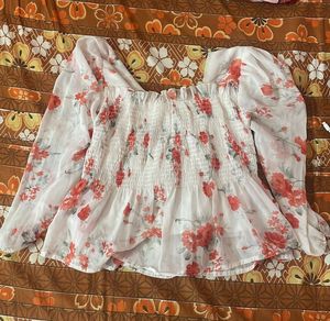 Floral Smocked Top