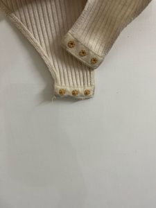 ✨ Beige Ribbed Bodysuit – Free Size (Fits S to L)