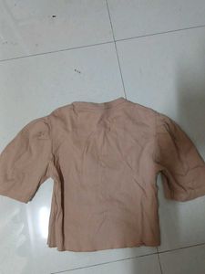 Pink Ribbed Puff Sleeve Top