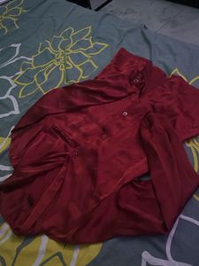 Red Satin Pajama Set