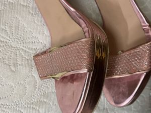 metallic pink heels