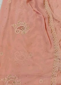 Peach Jarkan Hand Work Embroidery Suit