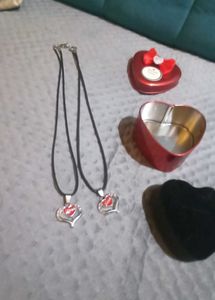 Heart shape couple neck chain