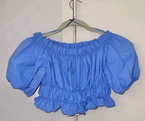 Zara Blue Crop Top
