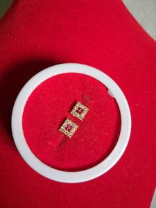Square Stud Earrings Gold