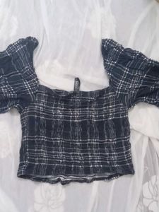 Plaid Off-Shoulder Top