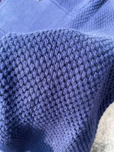 Navy Button-Up Knit Sweater