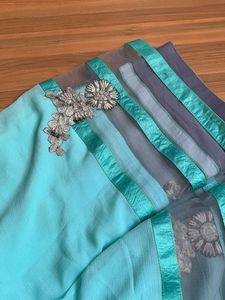 A Beautiful Party Wear Saree With Blouse