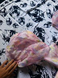 Organza Puff Sleeve Mini Dress