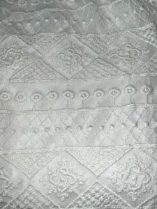 Off White Net Embroidered Top