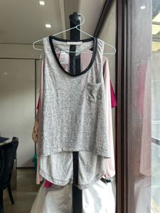 Gray Tank Top with Pocket Detail