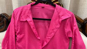 Pink Button-Down Top