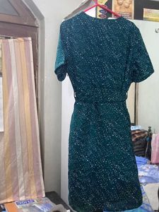 Teal belted dress
