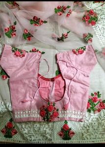 Elegant Pink Net Saree