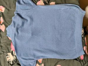 Stylish Blue Knit Sweater