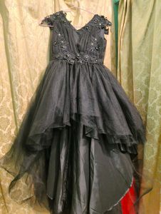 Elegant Black Party Wear High Low Dress