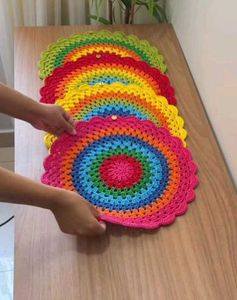 Rainbow Crochet Placemats