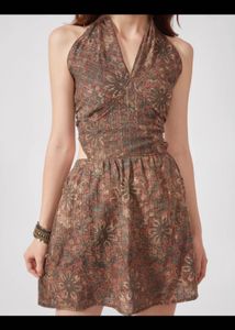 Boho Print Halter Dress