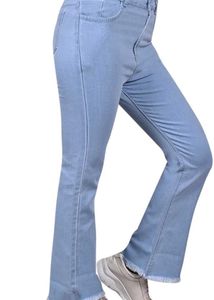 Frayed Hem Light Wash Flare Jeans