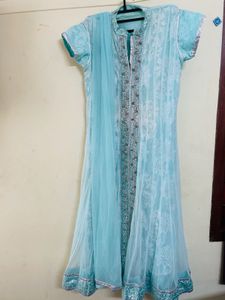 Blue Embellished Anarkali Dress