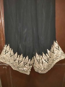 Women Black Party Wear Embroiday PlaZzo