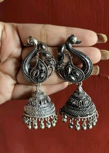 Peacock Jhumka Earrings