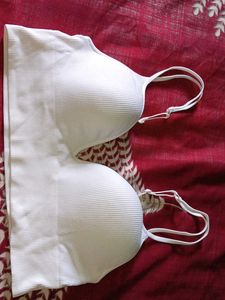 White Padded Sports Bra