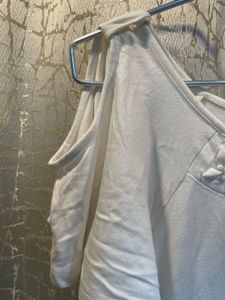 Monte Carlo White Cold Shoulder Top