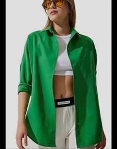 Zara Green Oversized Shirt