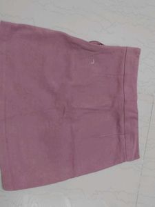 Pink Belted Mini Skirt