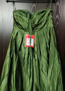 Silk Satin Flared Mini Dress / New With Tag