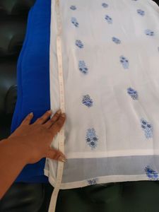 ldeal For Holi Ives White Blue Kurta With Lining S