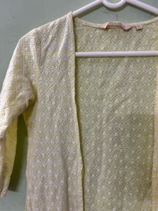 Yellow Embroidered Shrug