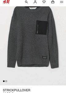 Gray Knit Pullover Sweater