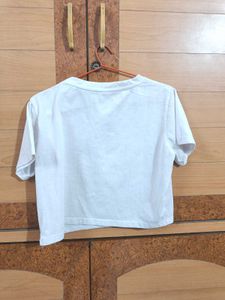 A White Crop-top