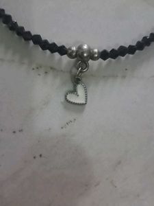 Beaded Heart Charm anklet