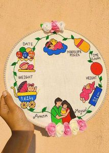 baby Welcome Footprint Embroidery Hoop