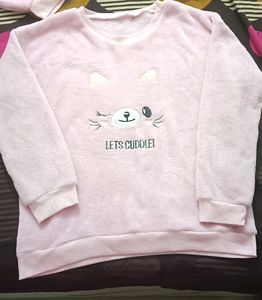 Baby Pink Colour Woolen Soft Dress For Daily Wear