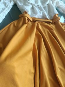 Yellow Dress Both Simple And Off Shoulder