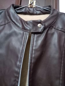cropped brown leather jacket
