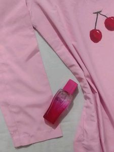 Cute Pink Cherry Print kurti handmade 🍒