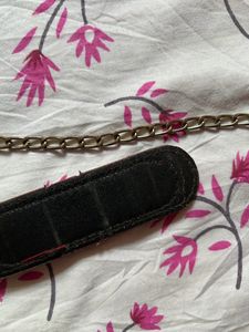Red Sling Bag With Chain Strap
