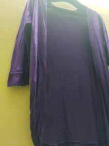 Purple Knit Cardigan