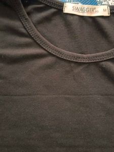 Striped full length Sleeve Black Top
