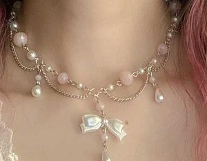 Pearl &amp; Bow Necklace Set