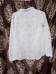 Trendy Straight Line Light Blue Color Shirt